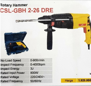 Mesin Bor  Rotary  Hammer  CSL-GBH2- 26-DRE  CASAL